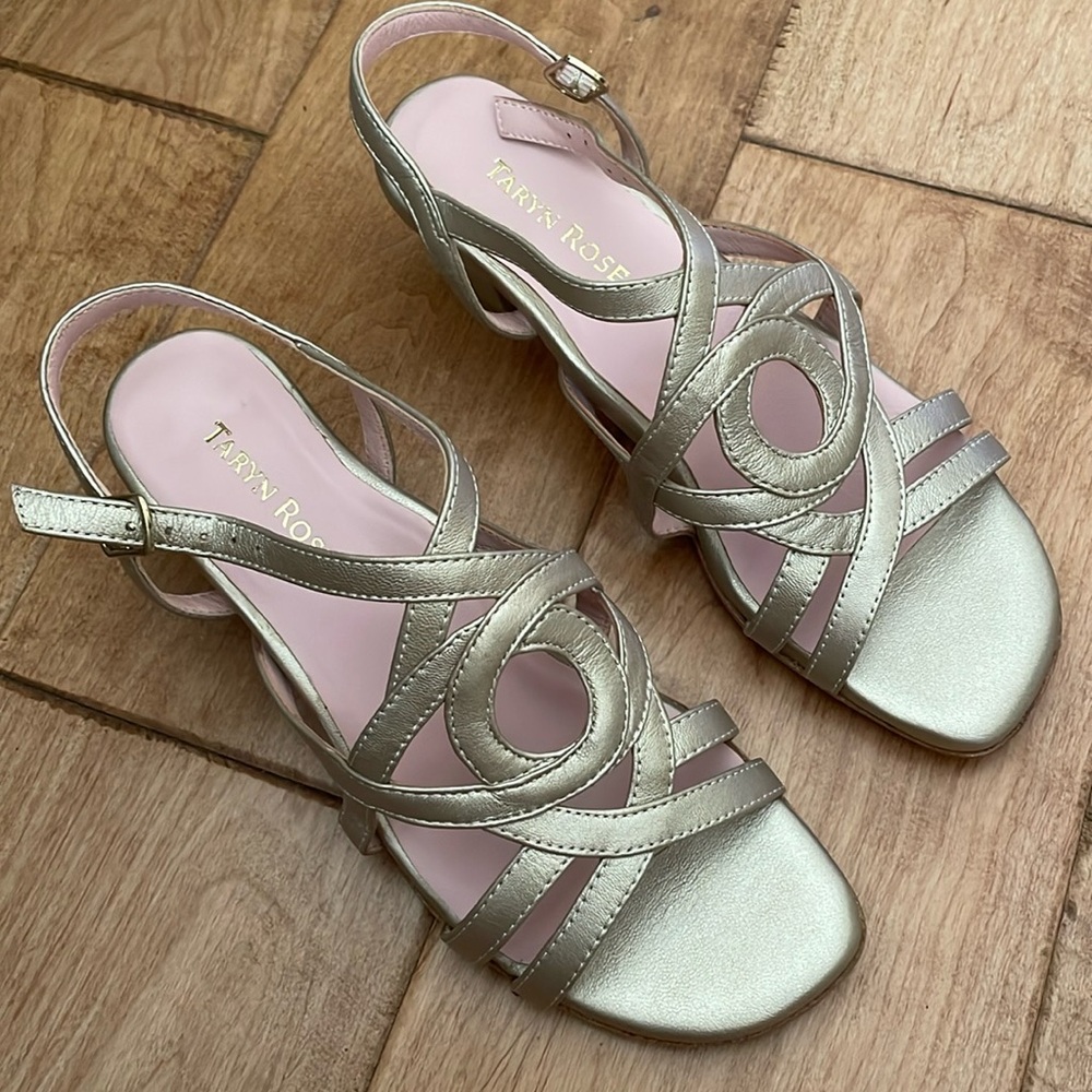 Taryn Rose metallic sandal
